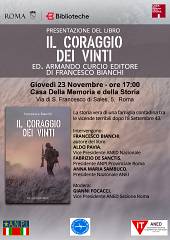 Presentazione del romanzo storico il coraggio dei vinti alla casa della memoria di roma